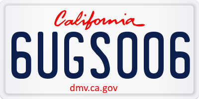 CA license plate 6UGS006