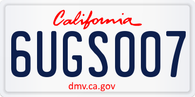 CA license plate 6UGS007