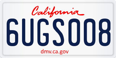 CA license plate 6UGS008