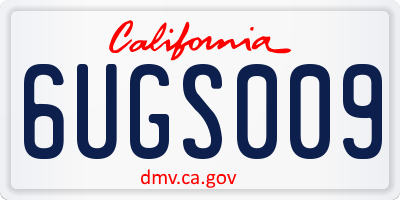 CA license plate 6UGS009