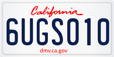 CA license plate 6UGS010