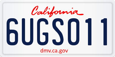 CA license plate 6UGS011