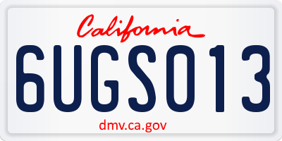 CA license plate 6UGS013