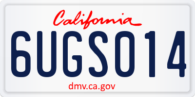 CA license plate 6UGS014