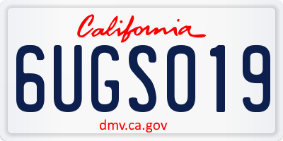 CA license plate 6UGS019