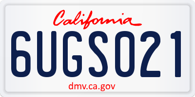 CA license plate 6UGS021