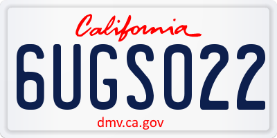 CA license plate 6UGS022
