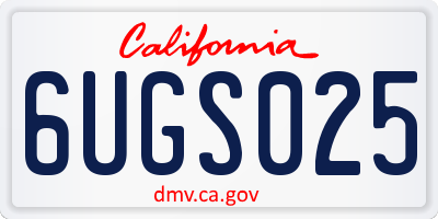 CA license plate 6UGS025