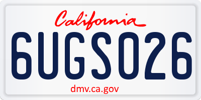 CA license plate 6UGS026