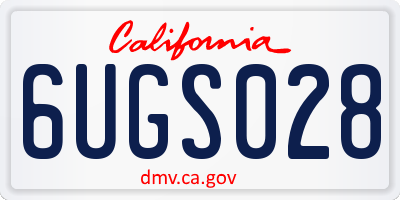 CA license plate 6UGS028