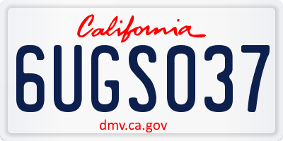 CA license plate 6UGS037