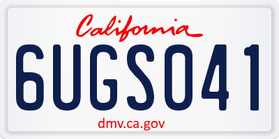 CA license plate 6UGS041