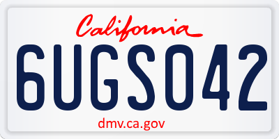 CA license plate 6UGS042