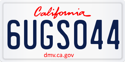 CA license plate 6UGS044