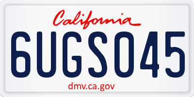 CA license plate 6UGS045