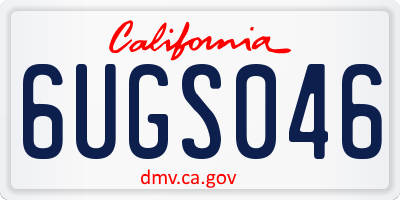 CA license plate 6UGS046