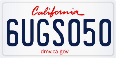 CA license plate 6UGS050
