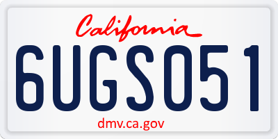 CA license plate 6UGS051
