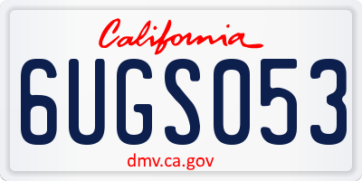 CA license plate 6UGS053