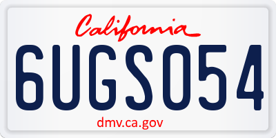 CA license plate 6UGS054