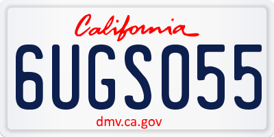 CA license plate 6UGS055