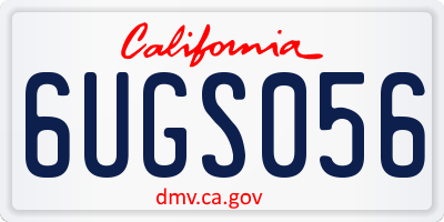 CA license plate 6UGS056