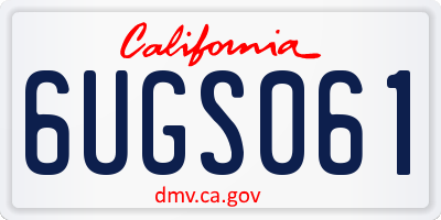 CA license plate 6UGS061