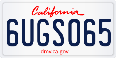 CA license plate 6UGS065