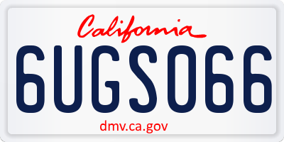 CA license plate 6UGS066