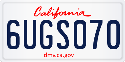 CA license plate 6UGS070
