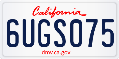 CA license plate 6UGS075
