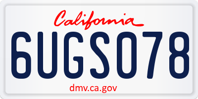 CA license plate 6UGS078