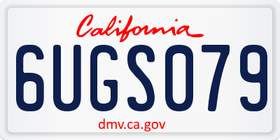 CA license plate 6UGS079