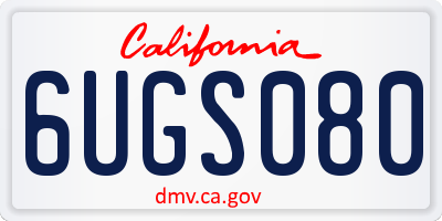 CA license plate 6UGS080