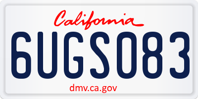CA license plate 6UGS083