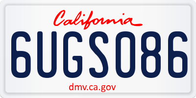 CA license plate 6UGS086
