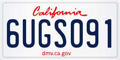 CA license plate 6UGS091