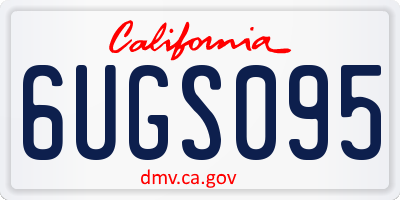 CA license plate 6UGS095