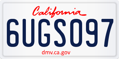 CA license plate 6UGS097