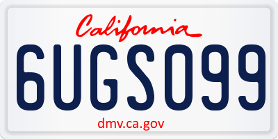 CA license plate 6UGS099