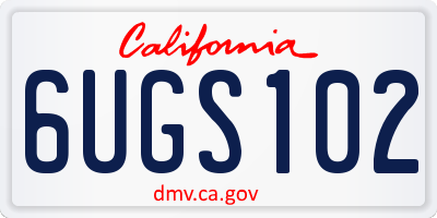 CA license plate 6UGS102