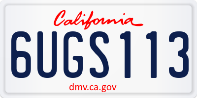 CA license plate 6UGS113
