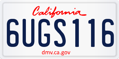 CA license plate 6UGS116