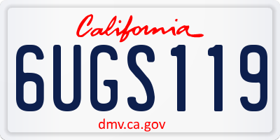 CA license plate 6UGS119