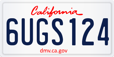 CA license plate 6UGS124