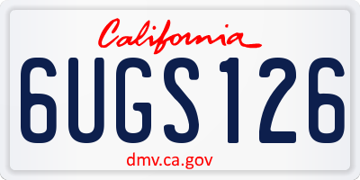 CA license plate 6UGS126