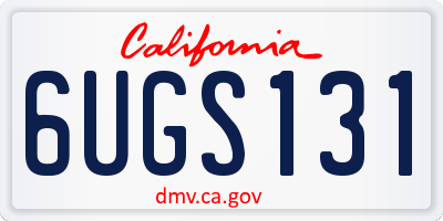 CA license plate 6UGS131