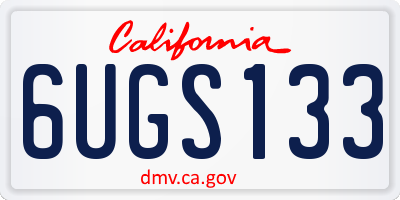CA license plate 6UGS133