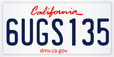 CA license plate 6UGS135