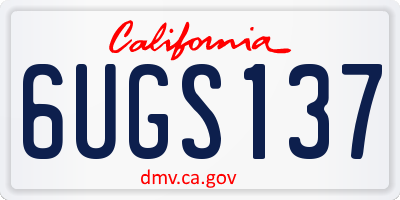 CA license plate 6UGS137